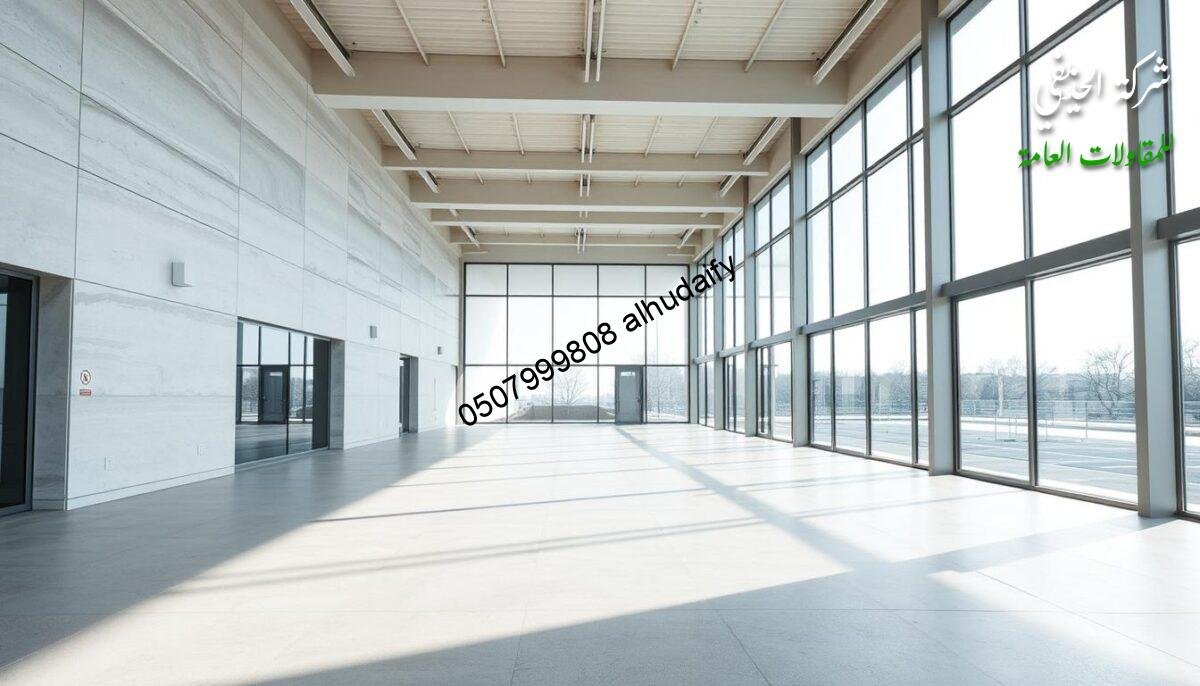 A pristine, well-lit interior showcases the seamless integration of insulated sandwich panels. Smooth, uniform textures in neutral tones create a sleek, contemporary ambiance. Abundant natural light filters through expansive glass walls, casting a soft, diffused glow across the space. Precise engineering and meticulous craftsmanship are evident in the clean lines and seamless transitions. The scene exudes a sense of quality, durability, and attention to detail - a testament to the precision and reliability of the construction materials. An atmosphere of modern sophistication and functional elegance pervades the space.