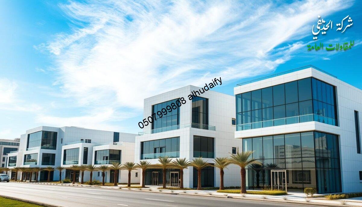 A scenic panorama of the Eastern region of Saudi Arabia, showcasing a collection of modern buildings adorned with sleek, insulated sandwich panel facades. The structures rise majestically against a backdrop of vibrant blue skies, their glass-encased annexes and rooms reflecting the surrounding environment in a captivating display of architectural harmony. Crisp, directional lighting accentuates the clean lines and textures of the panels, creating a sense of refined elegance. The composition emphasizes the versatility and visual appeal of this innovative building material, highlighting its ability to seamlessly integrate with the local landscape and climate.