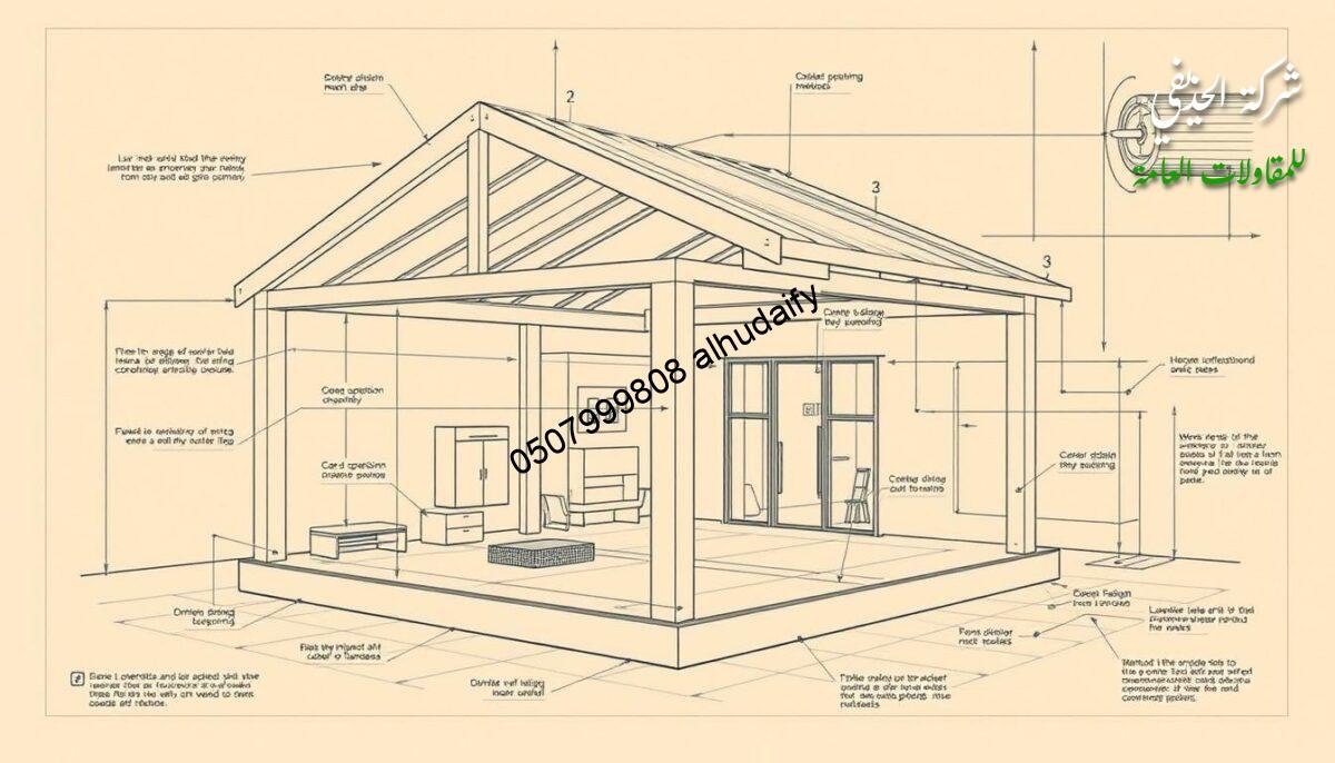 An architectural blueprint depicting useful engineering tips for constructing modern surface annexes without columns. The illustration showcases a detailed technical diagram highlighting innovative construction methods, materials, and design elements. The scene features clean, minimalist lines, complemented by a warm, muted color palette that evokes a sense of thoughtful and practical engineering solutions. The focus is on conveying essential structural and design principles through a visually compelling, schematic representation suitable for an informative article on modern surface building techniques.