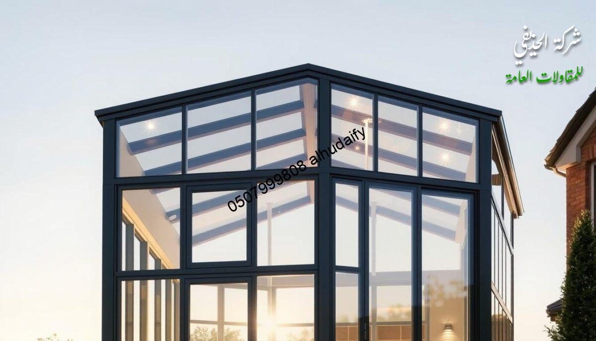 An elegant glass enclosure standing tall, its sleek frame embracing the warm glow of the sun. Meticulously crafted with precision, the structure showcases the seamless integration of premium materials and advanced techniques. Reinforced with sturdy sandwich panels, this modern glass room offers unparalleled insulation and durability, ensuring a comfortable and protected living experience. The lighting, expertly designed, casts a gentle ambiance, accentuating the clean lines and the clarity of the glass. A testament to quality and craftsmanship, this stunning glass enclosure embodies the pinnacle of design and engineering, reflecting the unwavering commitment to excellence.