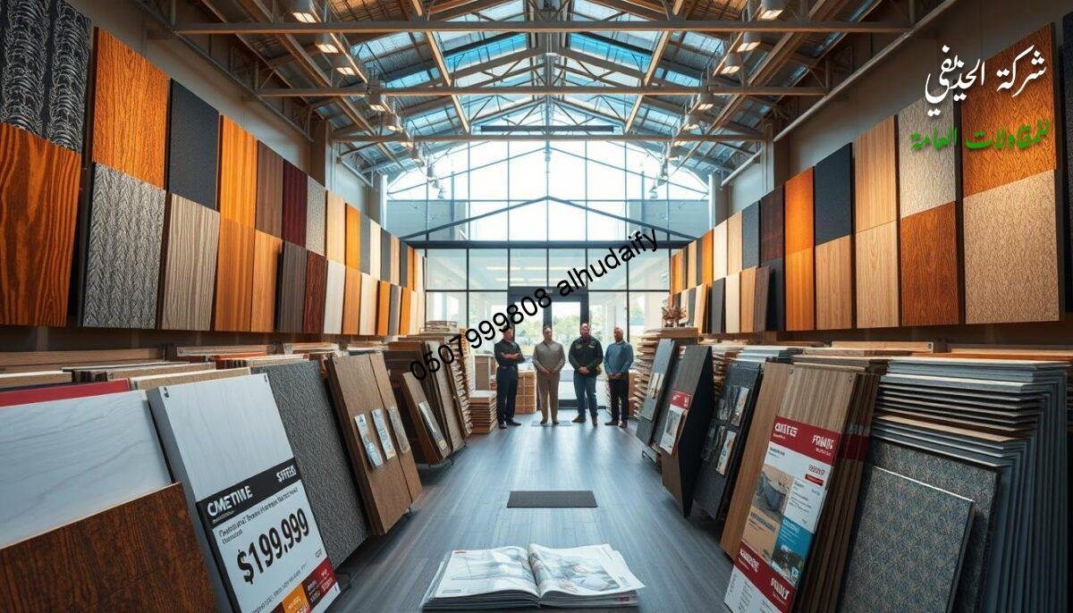 An expansive showroom displaying a diverse range of insulated sandwich panel samples in various colors and textures, illuminated by warm, diffused lighting, capturing the intricate details and quality craftsmanship. In the foreground, price tags and brochures showcase the competitive pricing and special offers, drawing the viewer's attention to the cost-effective benefits of this construction material. The middle ground features a team of knowledgeable sales representatives, ready to provide expert guidance and customized solutions to potential customers. The background depicts a modern, glass-enclosed annex, showcasing the versatility and aesthetic appeal of the sandwich panel system in a real-world application.