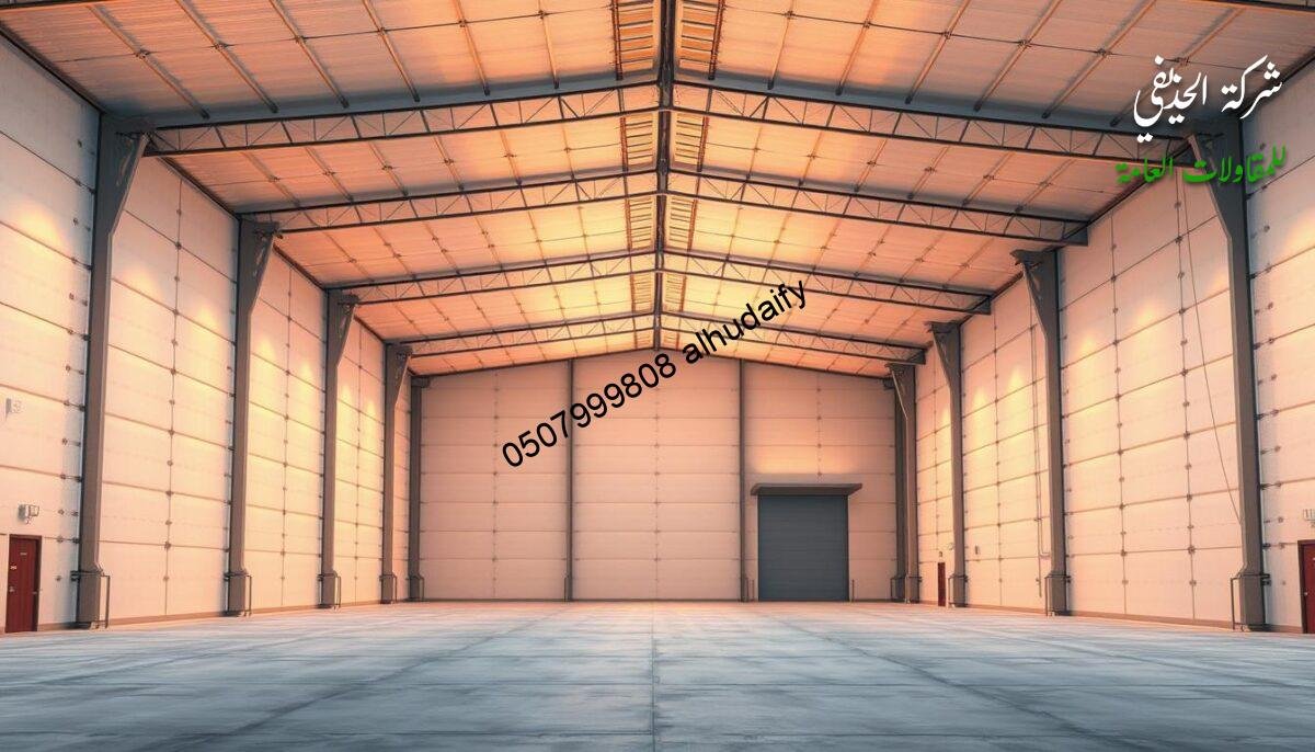 An extensive insulation system for a state-of-the-art industrial warehouse in Dammam. Sleek, interlocking panels of rigid polyurethane foam sandwiched between robust metal sheets create seamless, thermally-efficient walls and ceilings. Precise engineering optimizes heat transfer, minimizing energy costs. Warm, diffused lighting illuminates the spacious, well-ventilated interior, evoking a sense of quality craftsmanship and technological sophistication. The system seamlessly integrates with the building's structural frame, ensuring a cohesive, high-performance envelope. Angles are sharp, lines are clean, and the overall aesthetic is both functional and aesthetically pleasing.